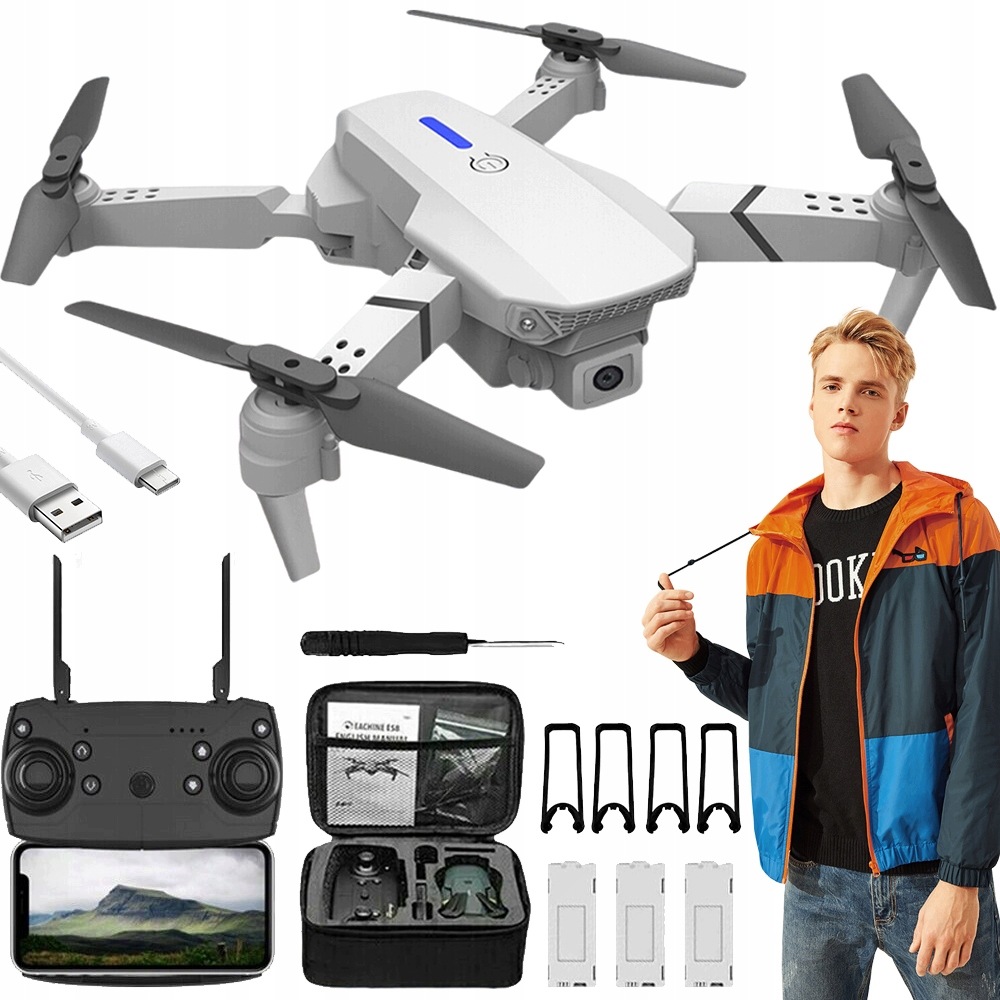 Dron Ze 2 Kamer 4K, Pevná Výška, Dálkově Ovládaný Kvadrokoptéra, 3,7 V