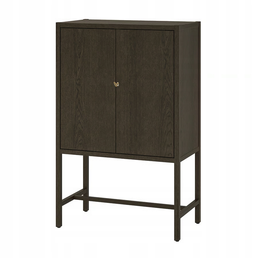 Ikea Stockholm 2025 Szafka/2 drzwi, okl dęb/ciemnobrązowy, 80x40x126 cm