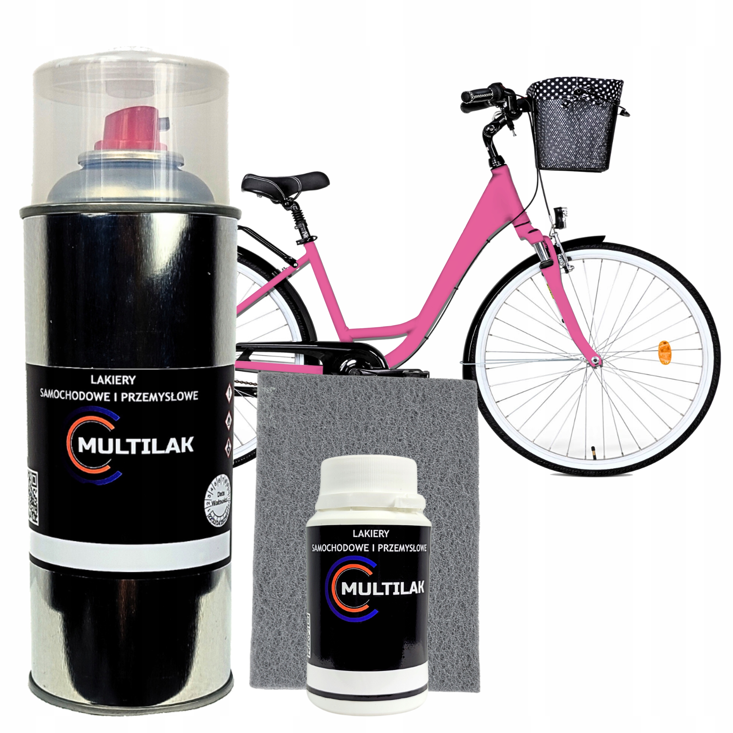 Lakier farba w sprayu do ramy rowerowej połysk Set Ral 4003