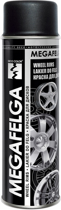 Lakier akrylowy MEGAFELGA czarny satynowy 500ml