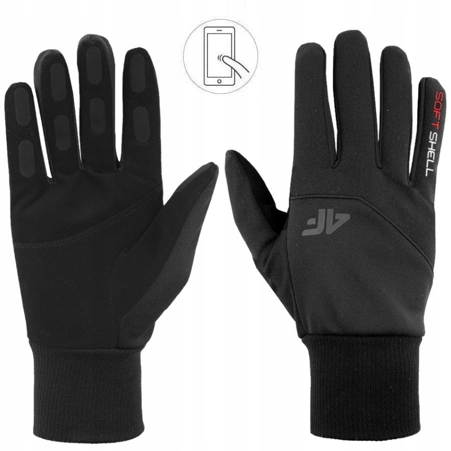 RĘKAWICZKI 4F MĘSKIE DAMSKIE ZIMOWE WIOSENNE DOTYKOWE SAMOCHODOWE SOFTSHELL