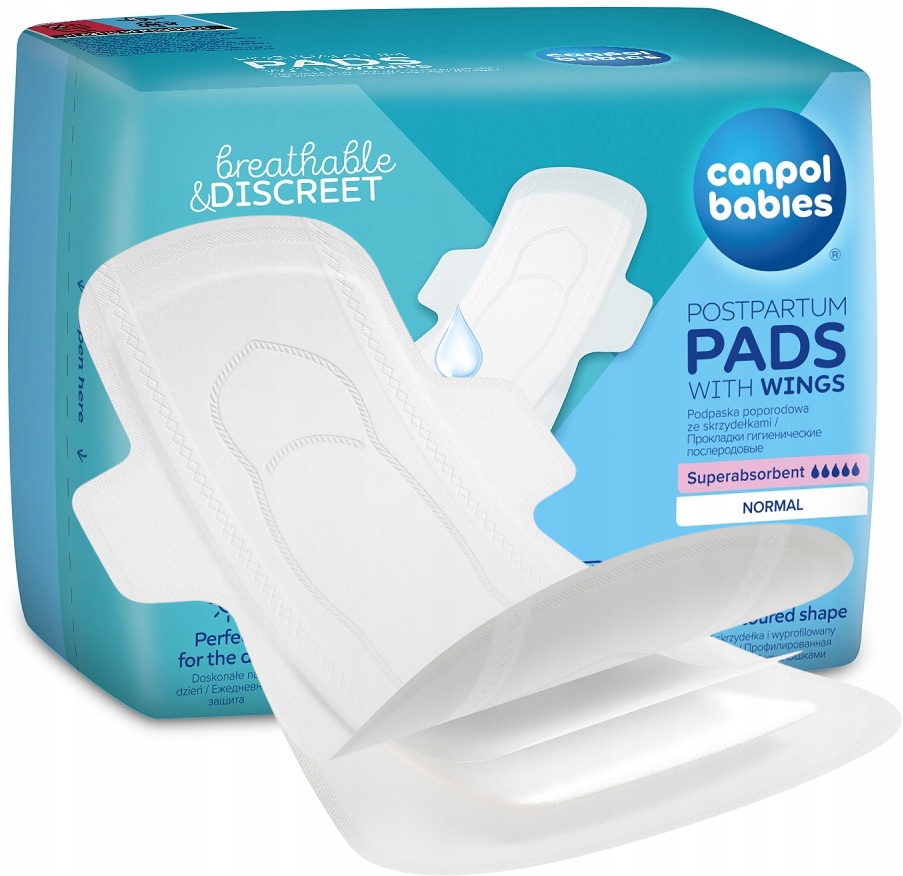 CANPOL PODPASKI POPORODOWE ZE SKRZYDEŁKAMI DZIEŃ 10szt