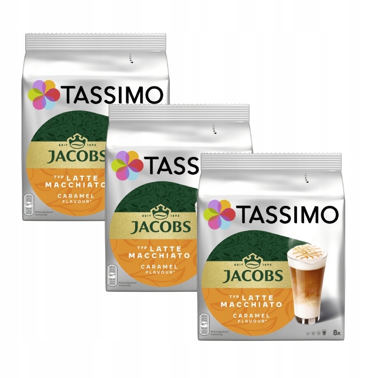 Kapsle do kávovaru Tassimo Jacobs Latte Macchiato Karamel 3x8ks