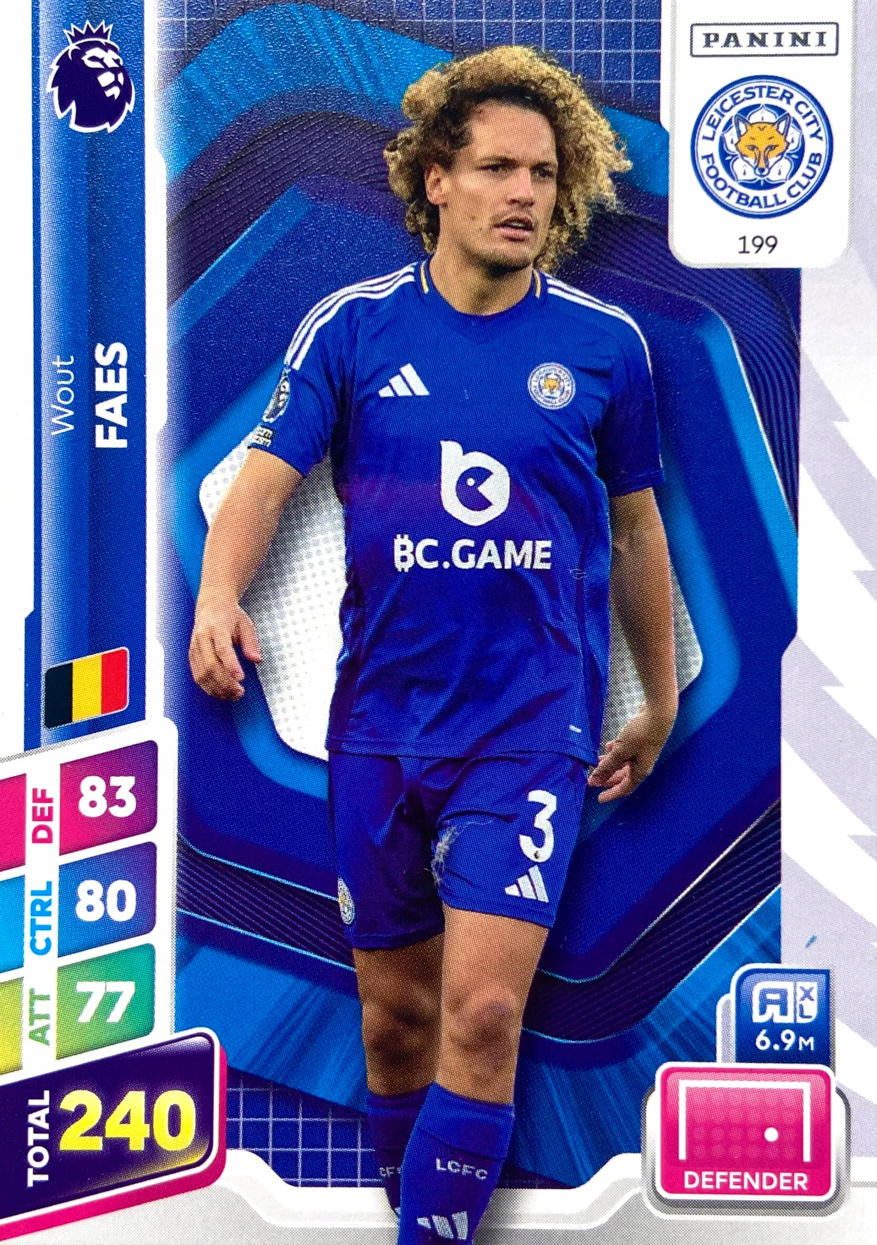 Premier League Plus 2025 Base 199 Wout Faes Leicester City