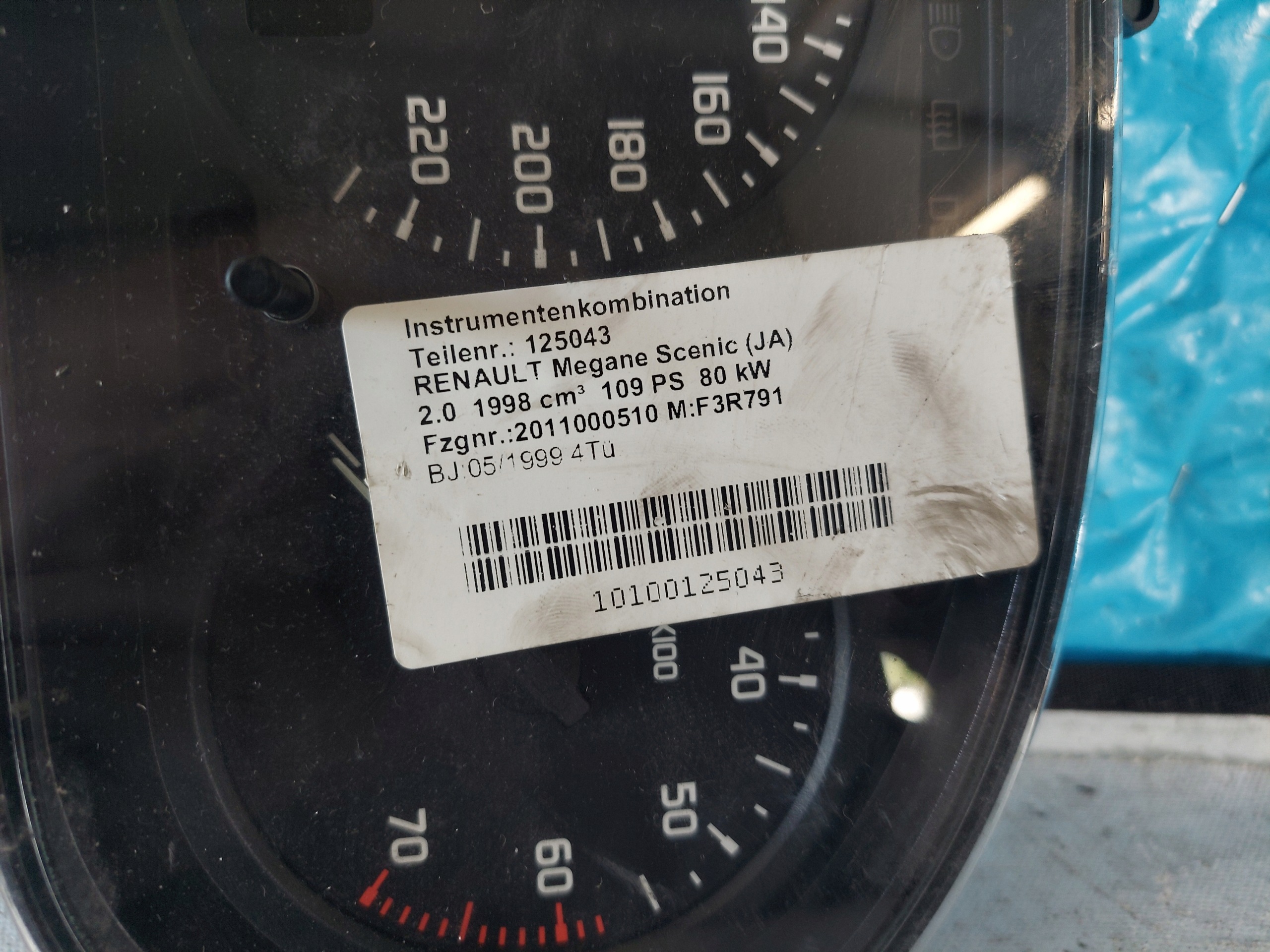 dials clock MEGANE SCENIC 2.0 B