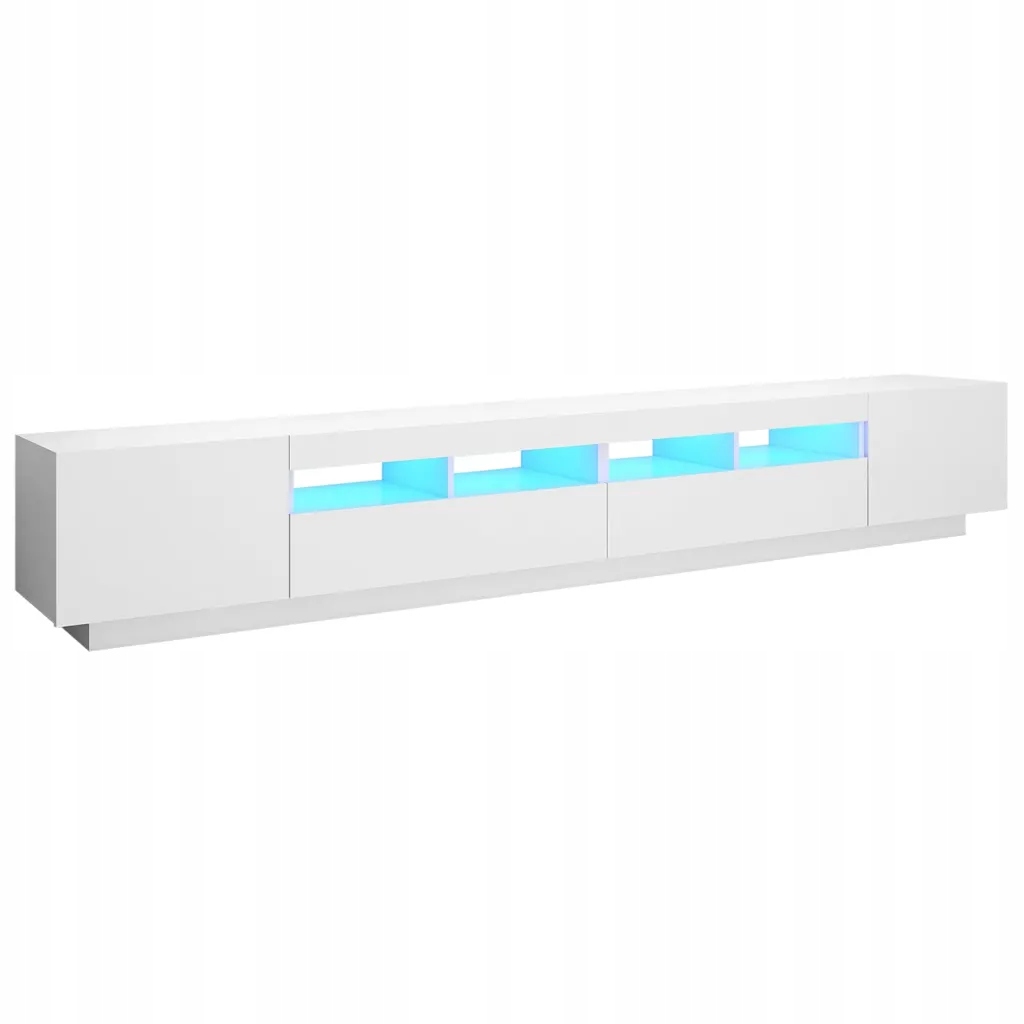 Rtv skříňka s Rgb Led osvětlením, bílá, 260 x 35 x 40 cm