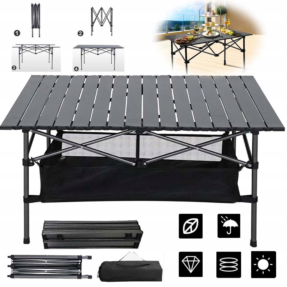 Stolik Turystyczny Składany Przenośny Kempingowy,stop Aluminium Na Piknik