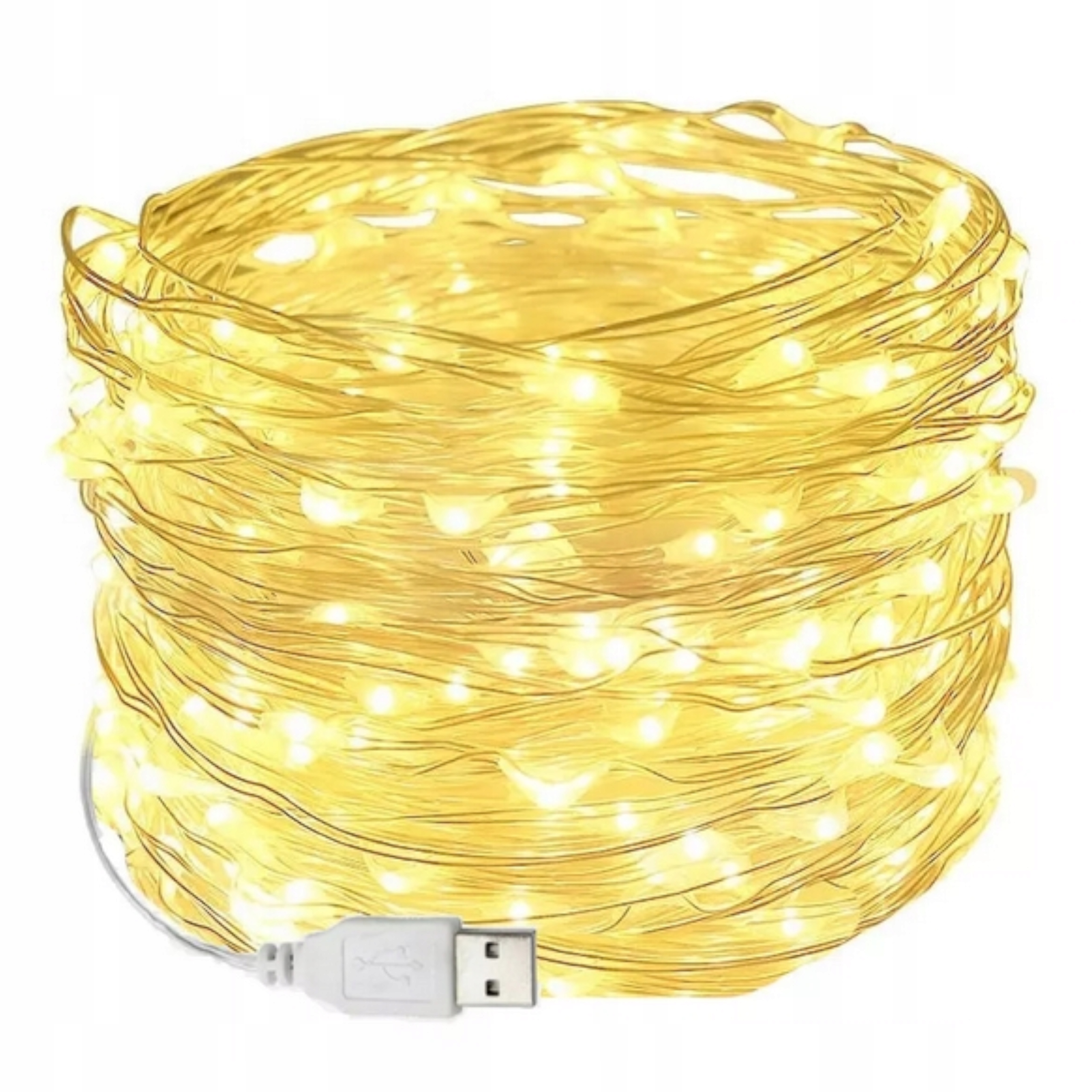 

Lampki Drucik 100 Led 10M Usb Biały Ciepły Kabel
