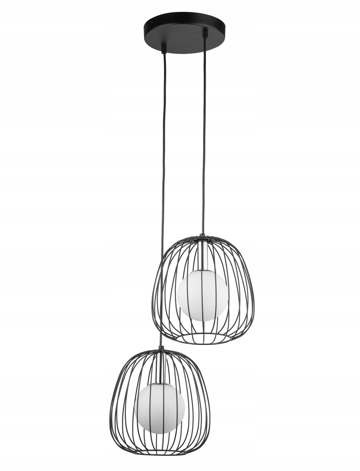 Závesná lampa Sigma Bell 2 čierna sklenená kovová, biela 2xG9 38 cm