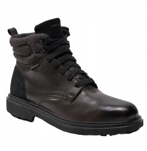 Geox Pánské Černé Kožené Černé Boty 41 Ž1N