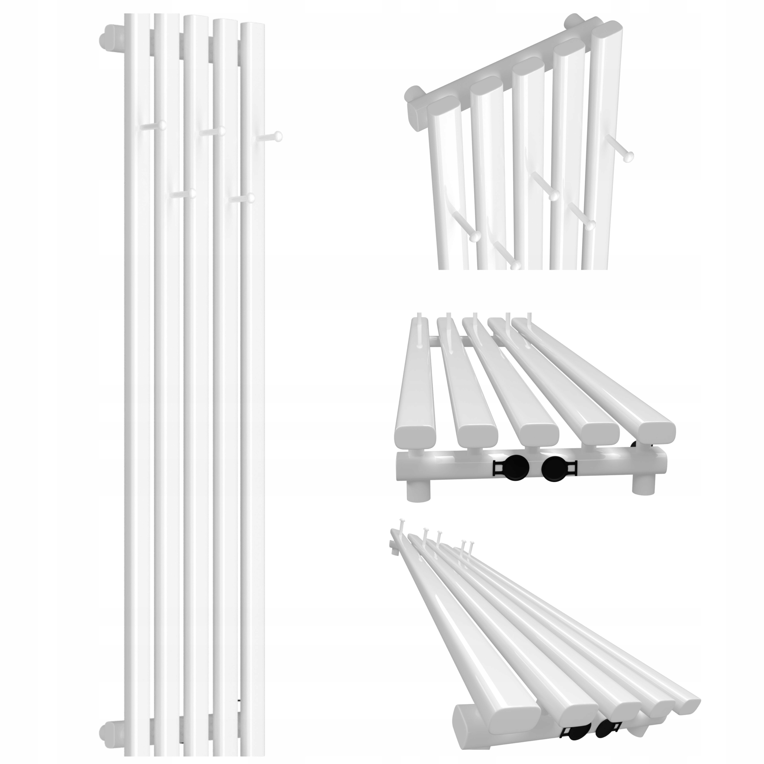 Dekorativní radiátor HORYZONT5 Hook 180x37 bílý lesk