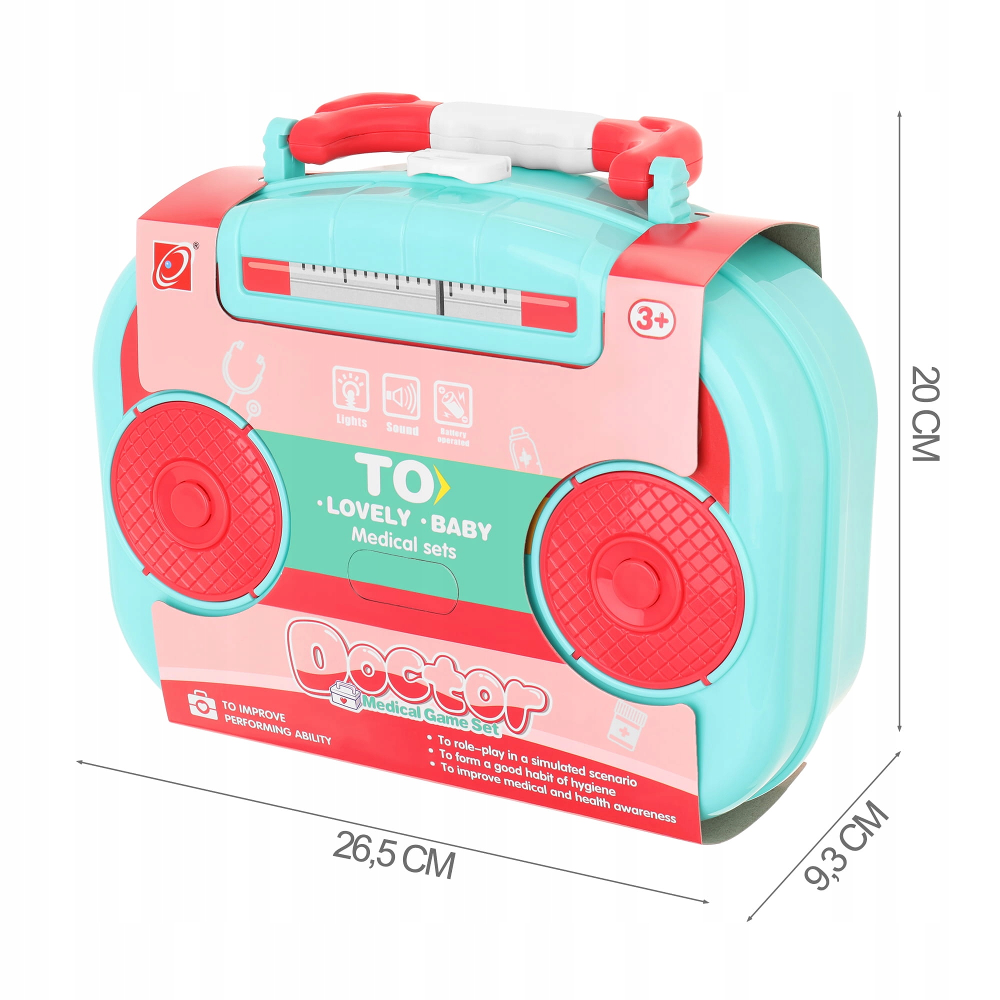 LT340 ZESTAW DOKTORA MAŁEGO LEKARZA W WALIZCE RADIO AKCESORIA Materiał karton plastik