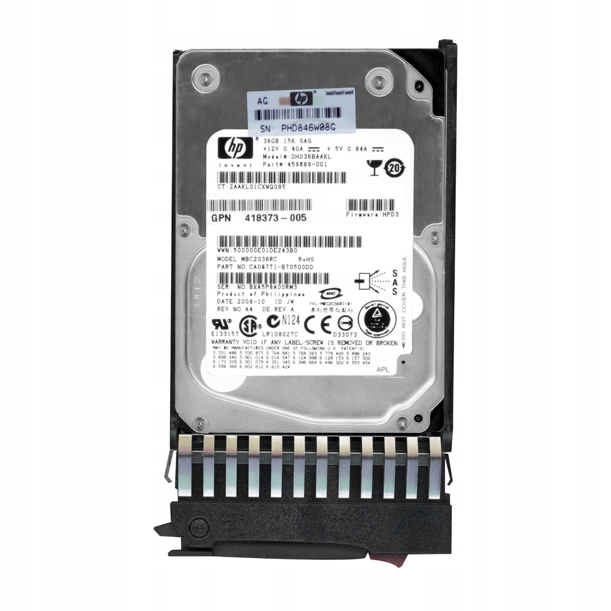 Hp 459889-001 36GB 15K 16MB Sas 2,5'' DH036BAAKL