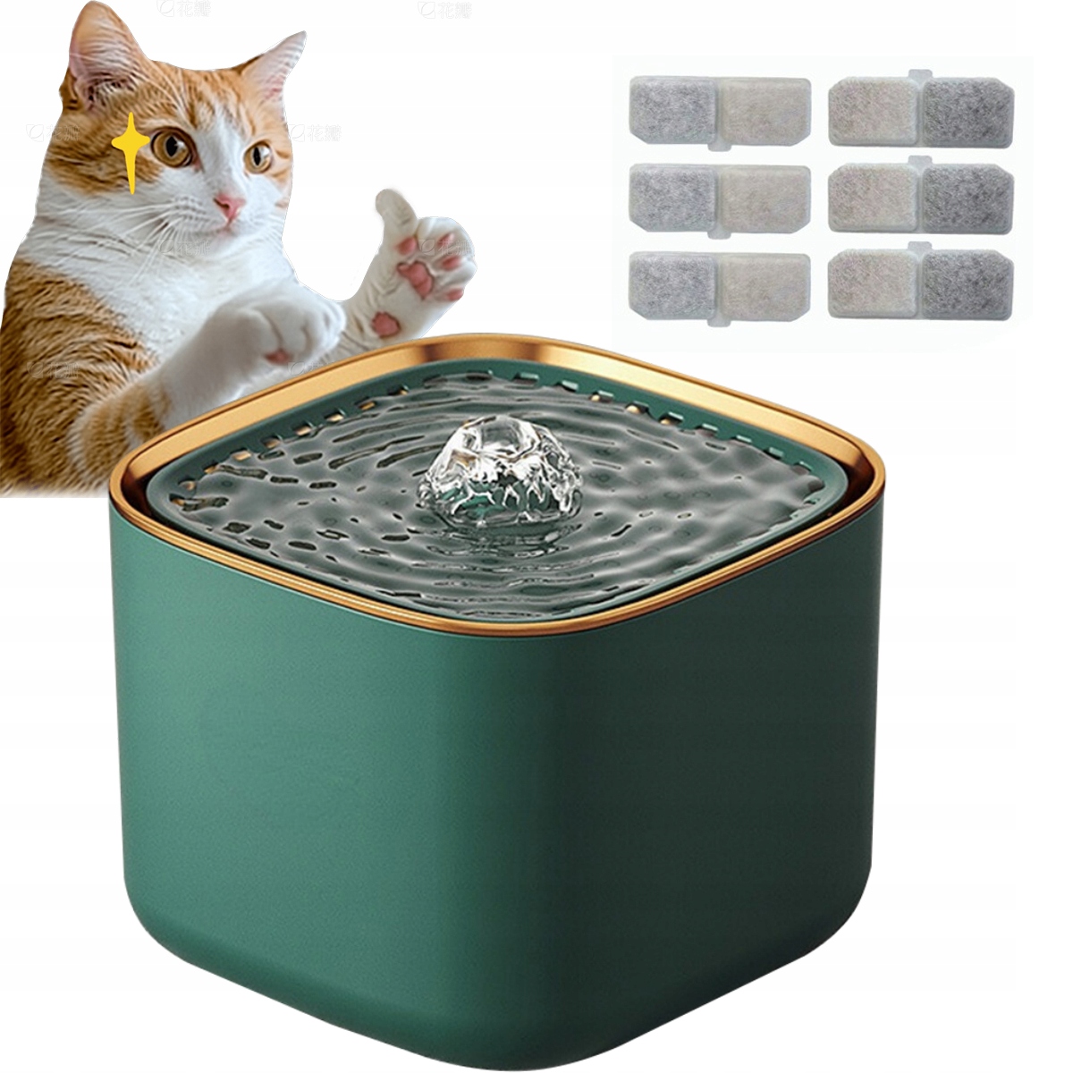 Levně 3-litrová automatická fontána pro kočky s 6-vrstvým filtrem