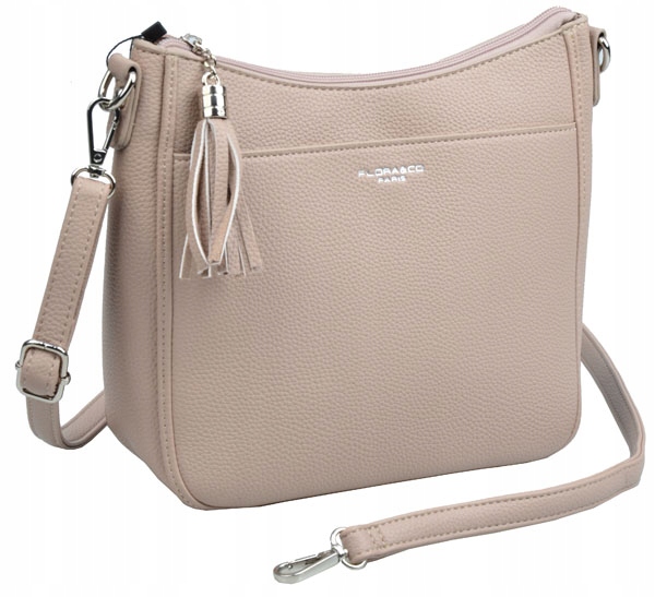Flora&co Paris Torebka Listonoszka 2 paski casual Beż A5