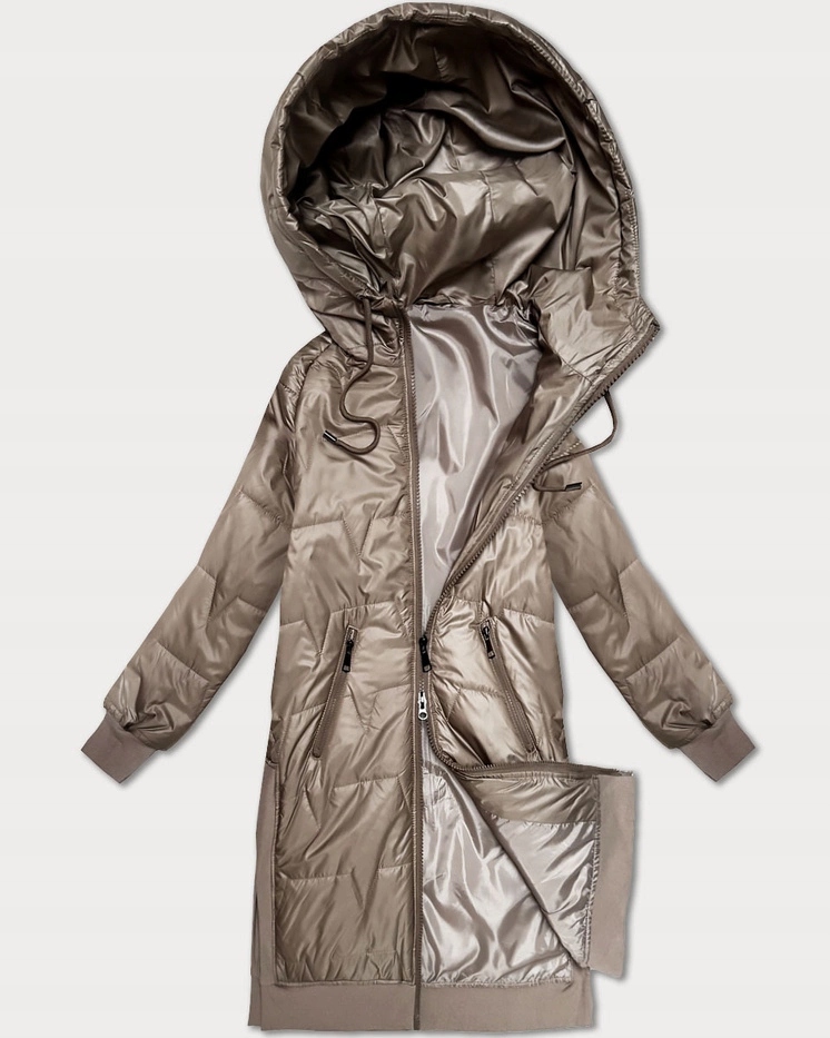 Bunda S Kapucí B8395 Béžová 46