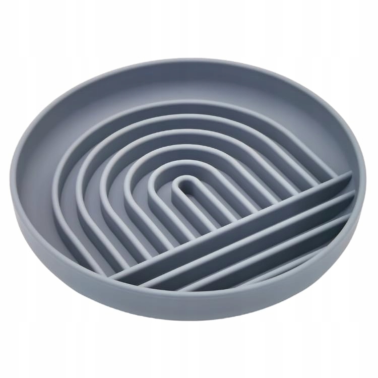 Levně Silikonová miska pro psy zpomalující jídlo s přísavkou, šedá