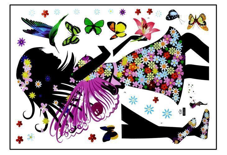 Naklejki na ścianę ścienne Wróżka Dziewczynka Kolor inny