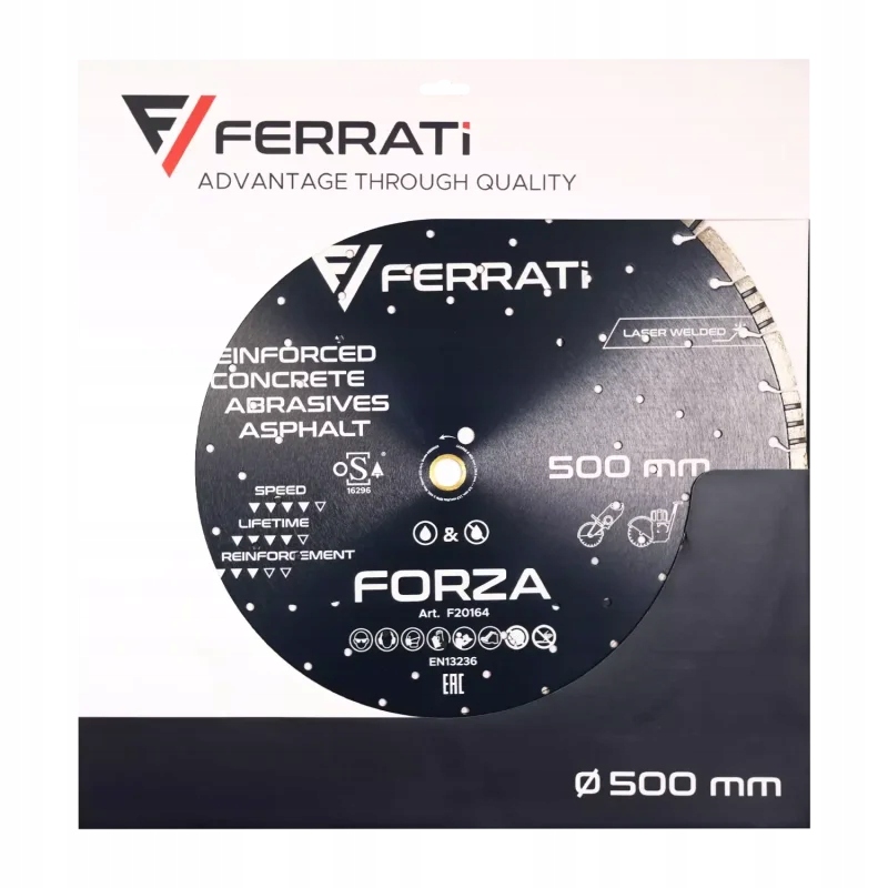 Tarcza diamentowa tnąca 1A1RSS 500mm 25,4-F4mm Forza FERRATi