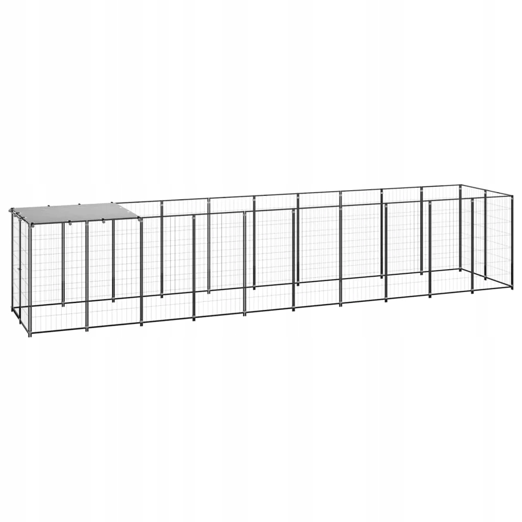 Levně Psí kotec černý 6,05 m² ocel