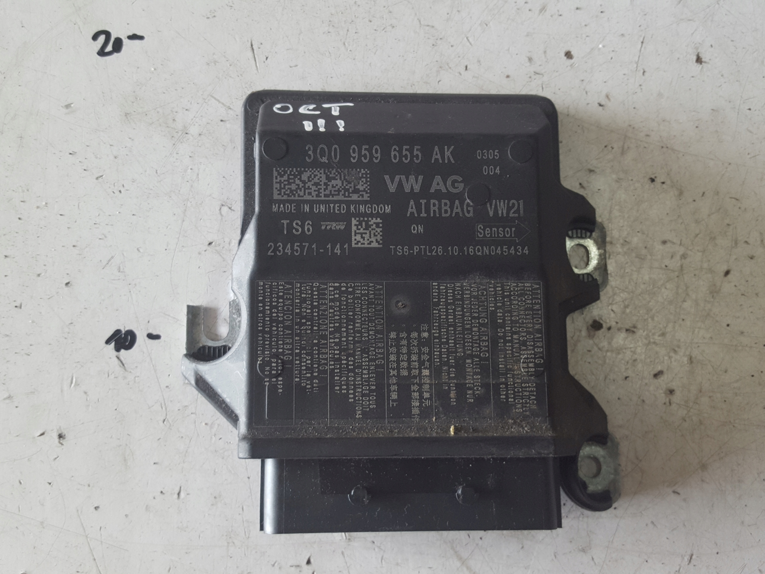 SKODA OCTAVIA 3 III 13-16r MODUŁ SENSOR PODUSZEK AIRBAG 3Q0959655AK