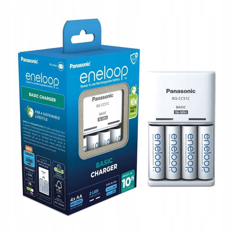 Nabíječka R3,R6 Panasonic Eneloop BQ-CC51 4x Aa Eneloop 2000 mAh