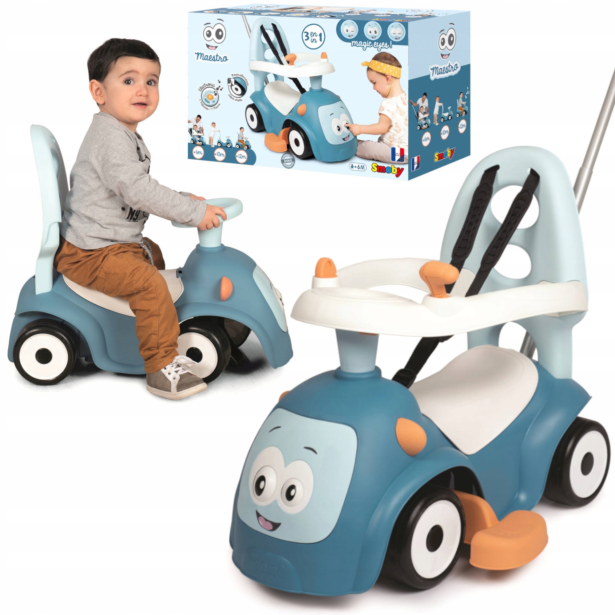 Jeździk Smoby Maestro Pchacz 4w1 Z Klaksonem I Melodiami