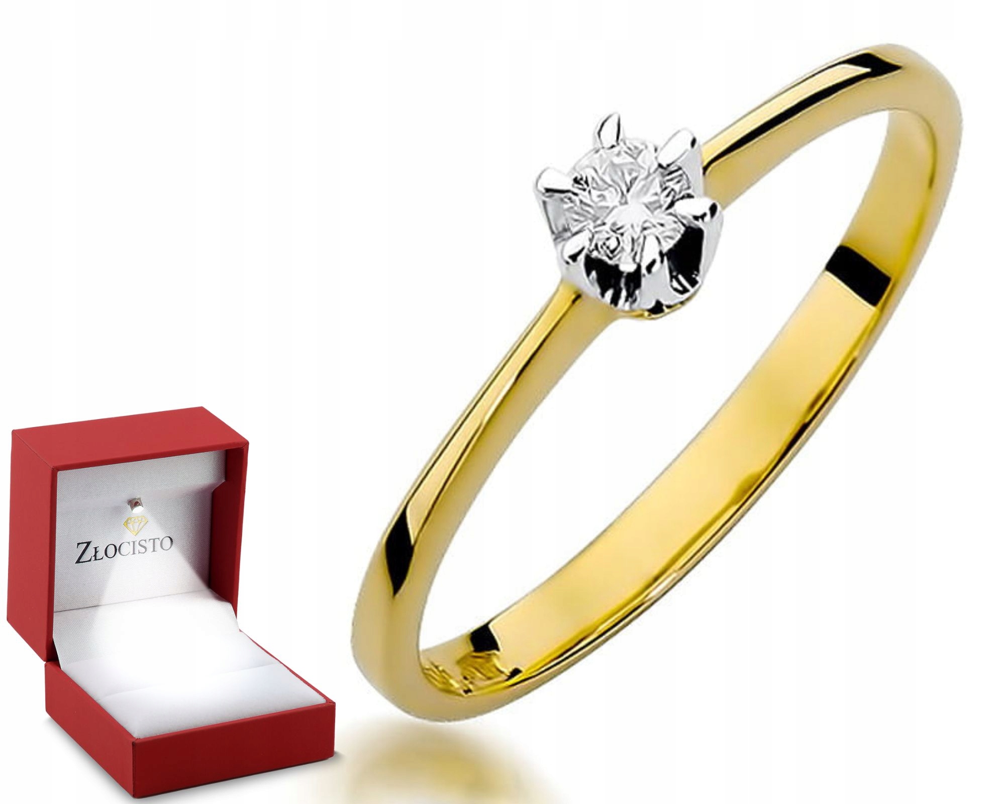 Zlatý Prstýnek S Briliantem Žluté Zlato Gravírování Bonus 585