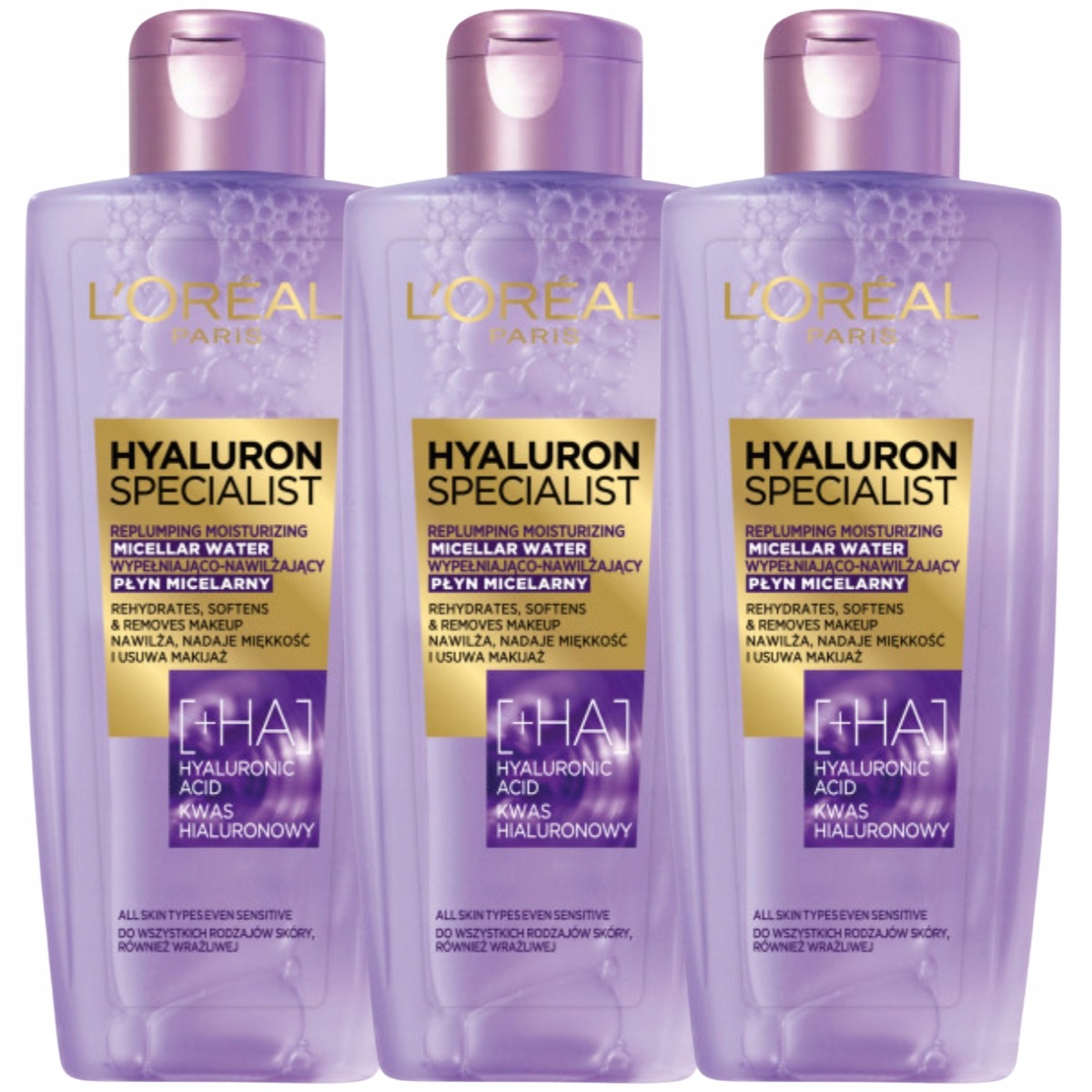 L'Oréal Paris Hyaluron Specialist hydratační micelární voda 3x200 ml