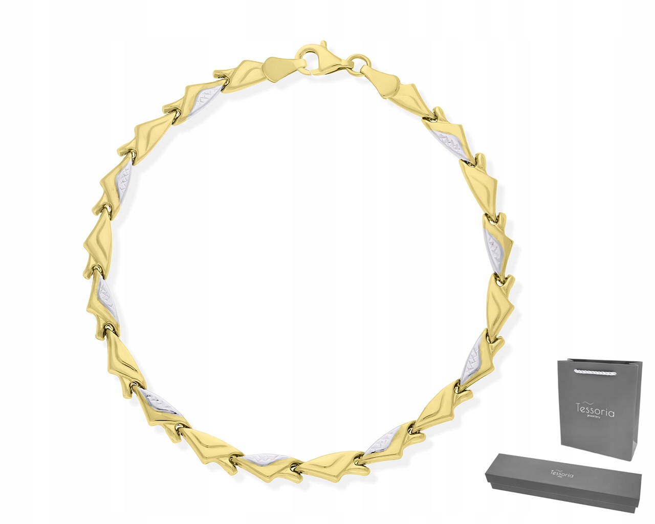 Zlatý náramek 585 s bílým zlatem, dámský