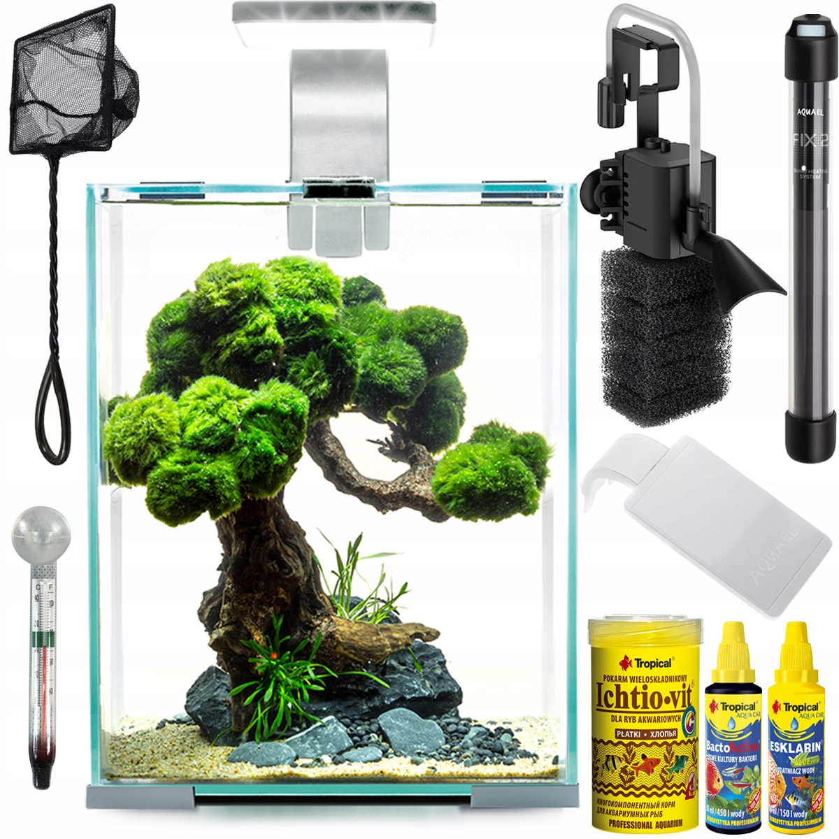 Shrimp Set Day & Night 10 Biały Wyposażenie Zestaw Akwariowy