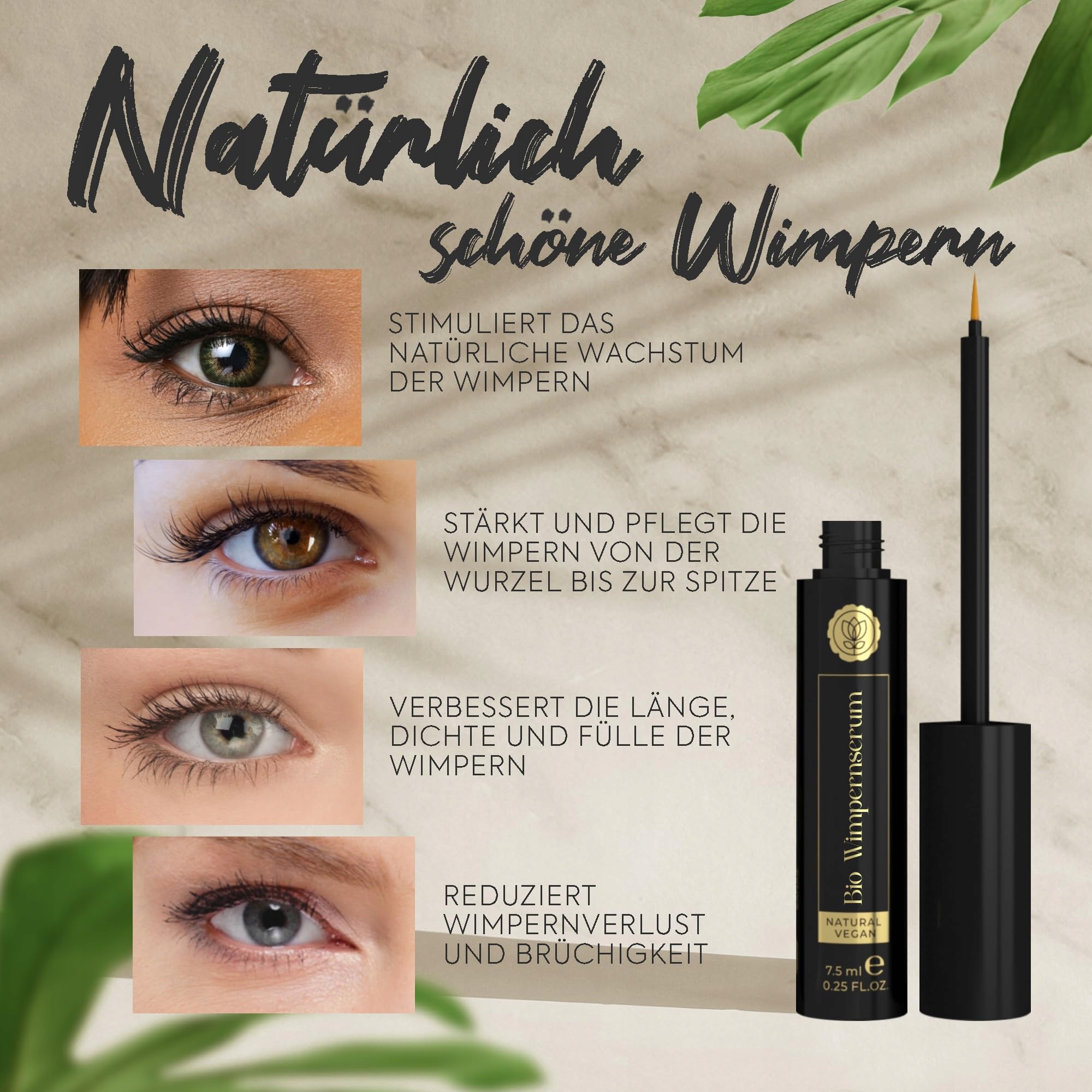 BIO Serum Do Rzęs Wzrost Bez Hormonów Peptydy Kofeina Biotyna 7,5ml — miniatura 8