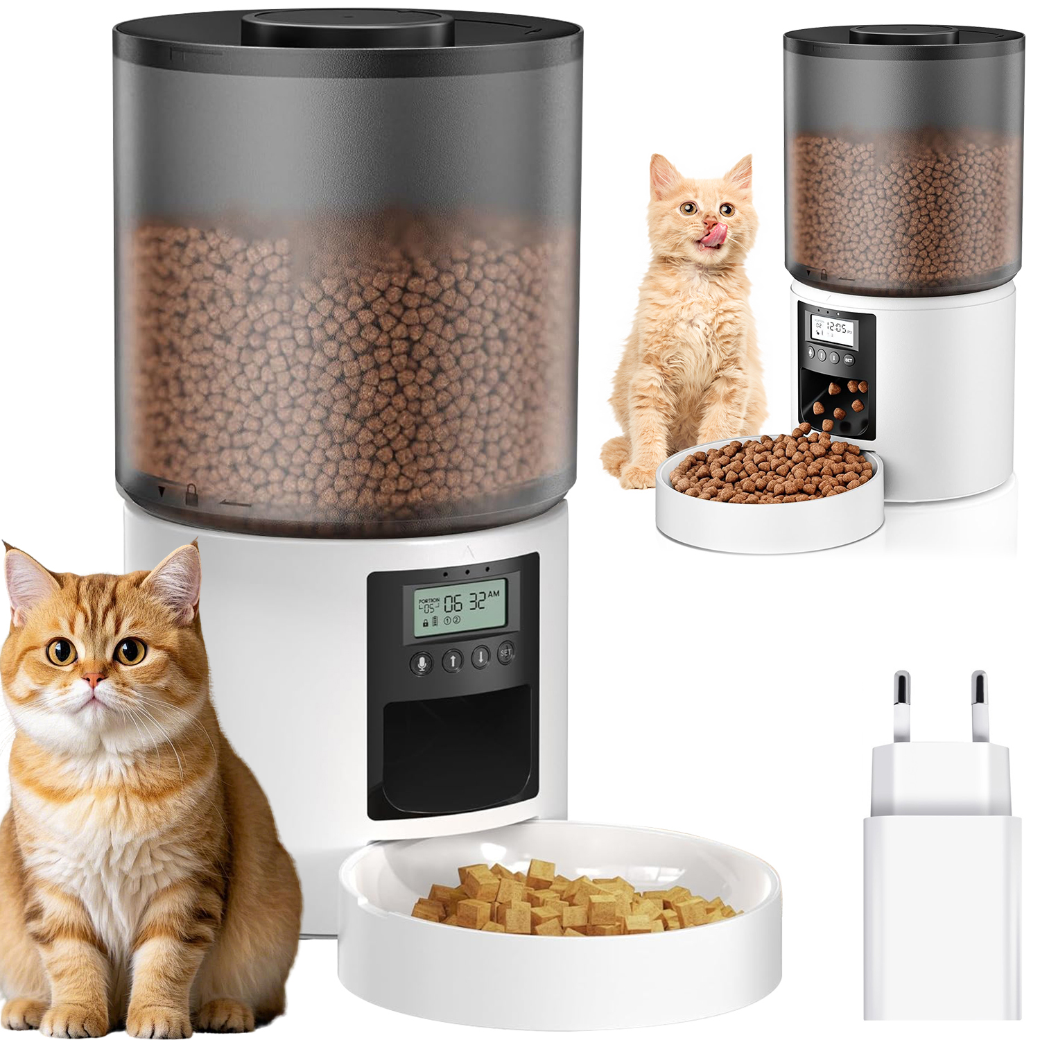 Levně 4 L Dávkovač, Miska, Automatický Inteligentní Krmítko Pro Psy A Kočky, Časovač