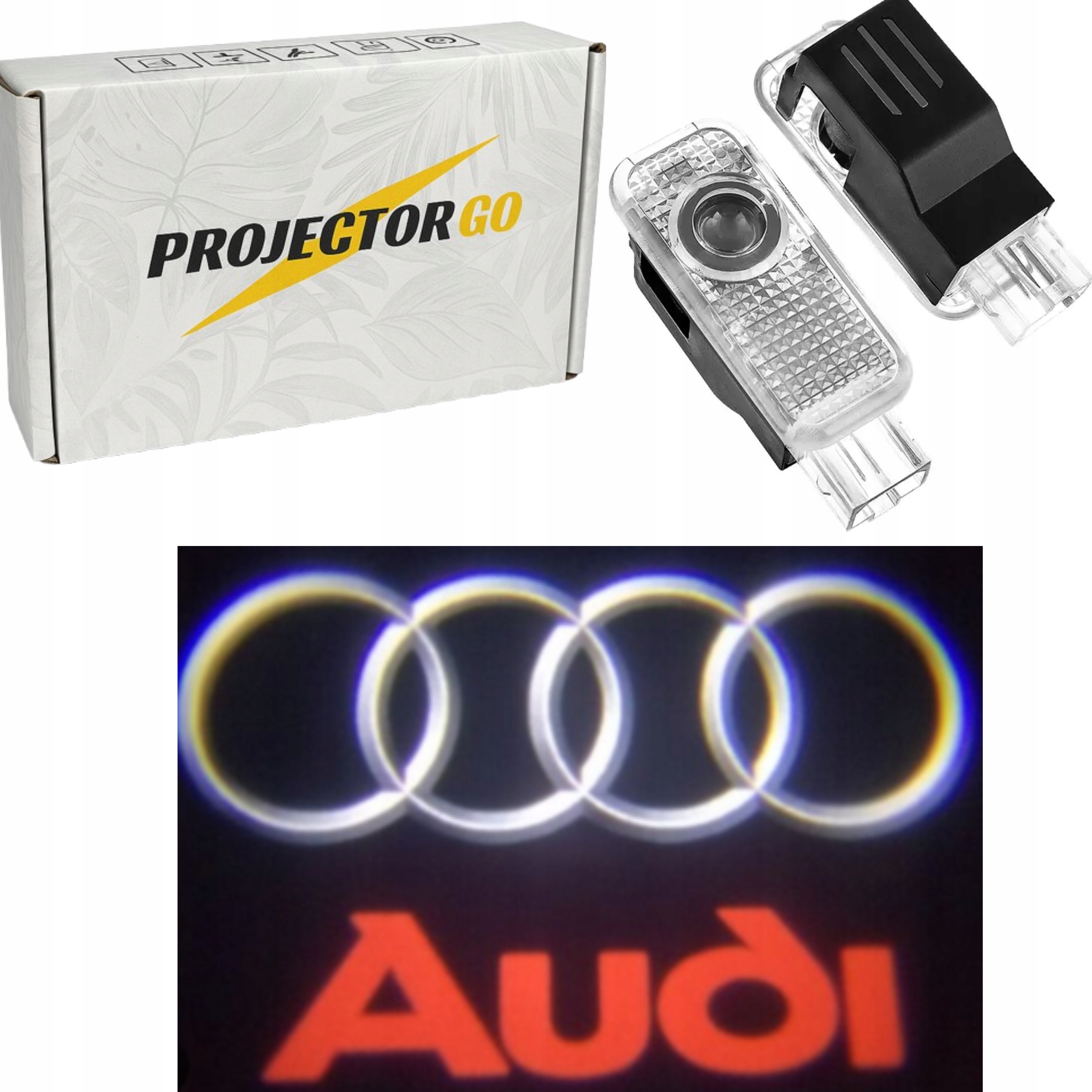 AUDI 2X LED LOGO PROJEKTOR LAMPKA ŚWIATŁO DO AUTA MODELE 2000-2024