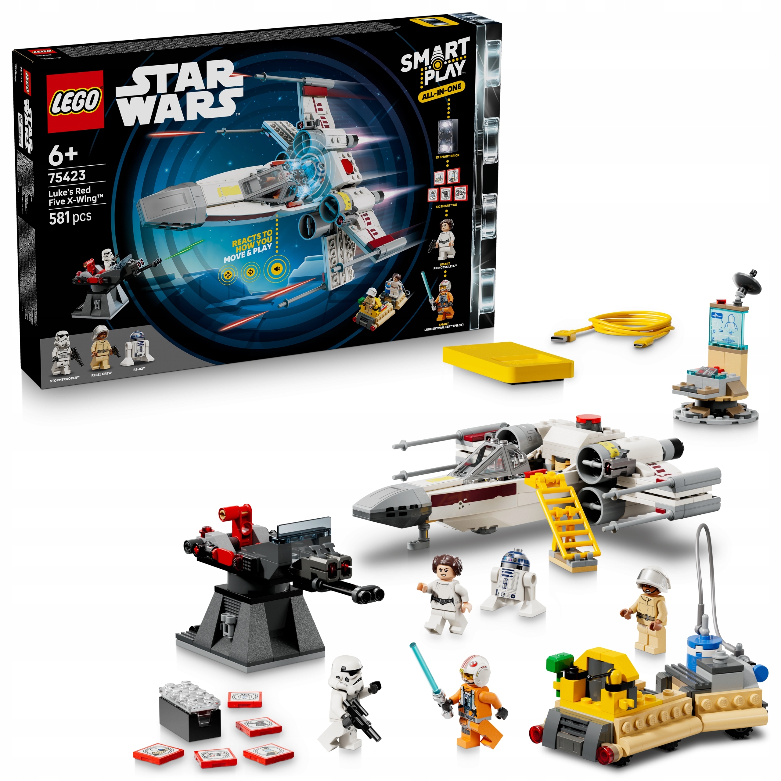 Lego Star Wars X-Wing Lukova červená pětka 75423 – Smart Play, 581 dílků