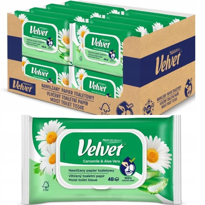 

Velvet Nawilżany papier toaletowy Rumianek x16 szt