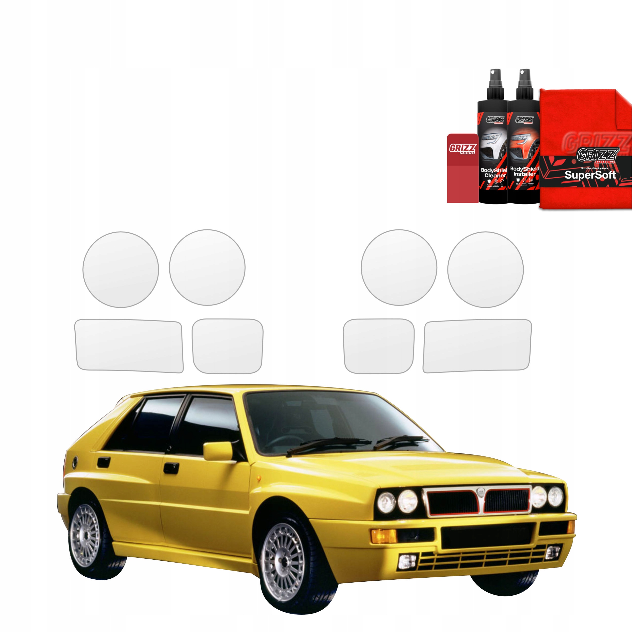 8v1 Fólie Ppf dýha na lampy pro Lancia Delta Integrale (1992-1994)