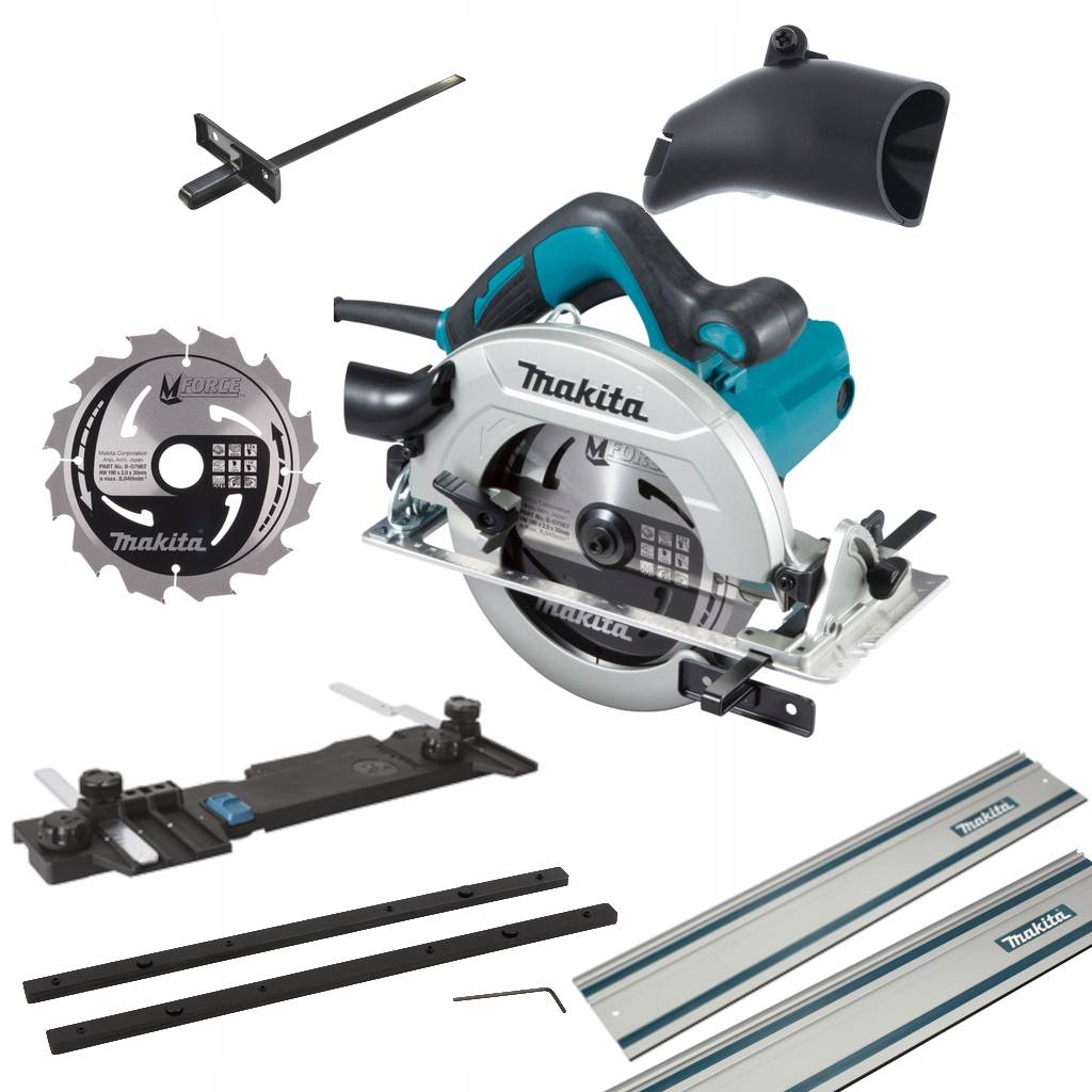 Makita Pilarka piła tarczowa HS7611 Adapter 2x Szyna 1m Łącznik Szyn