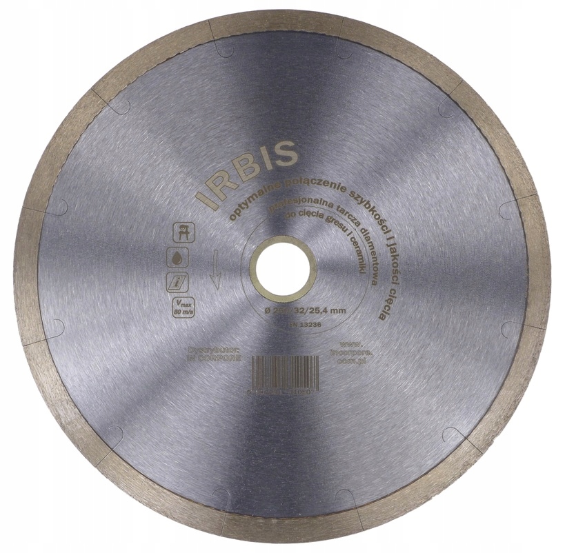 Profesjonalna Tarcza Diamentowa Do Cięcia Gresu Spieku Na Mokro Irbis 250mm