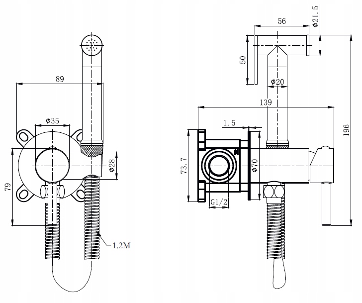 VELDMAN BATERIA BIDETOWA COSTA CHROM BIDETTA Kolor chrom