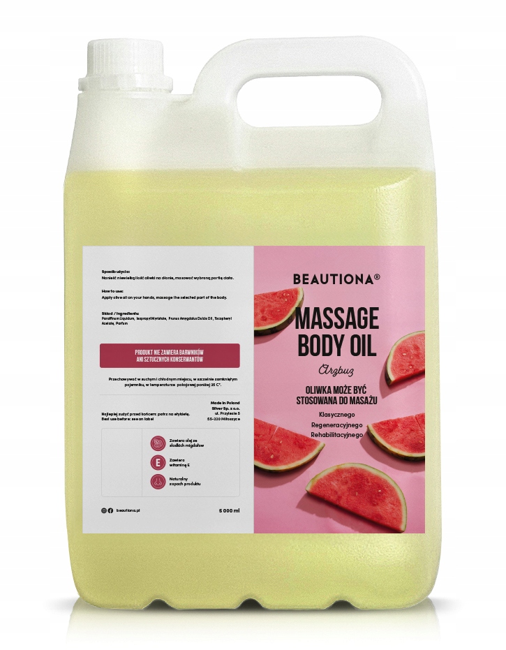 Olivový Olej Na Masáž Těla Obličeje Meloun Hydratační Relaxační Velký 5 L