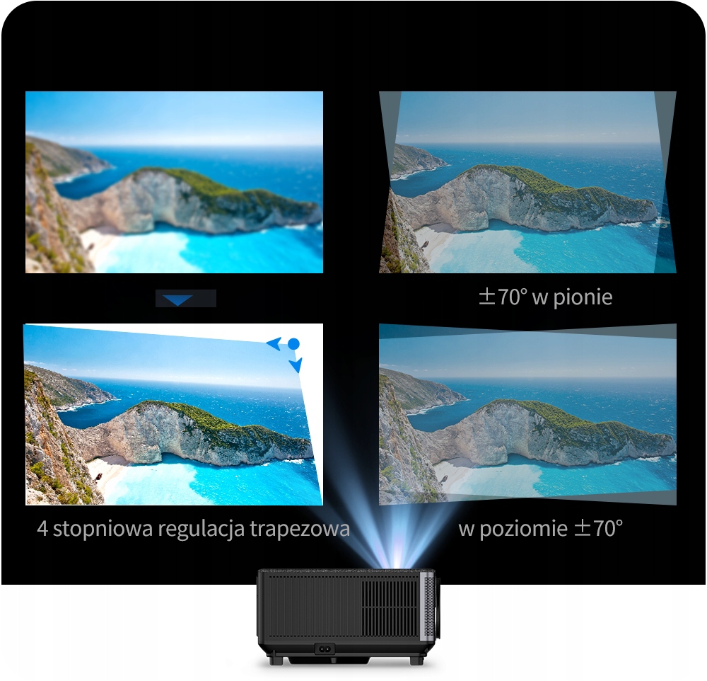 MEGA JASNY! RZUTNIK PROJEKTOR LED ANDROID JAKOŚĆ 30000 LM maXvision PREMIUM Wbudowane głośniki tak