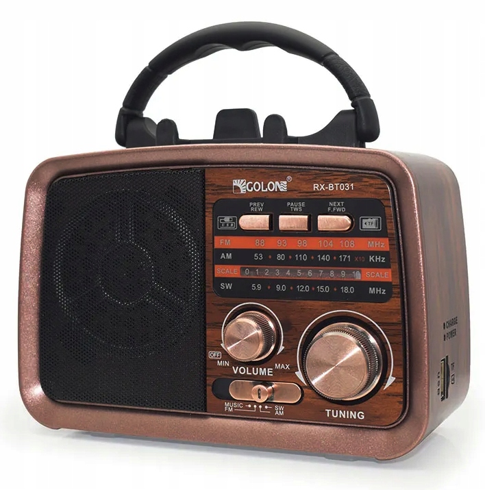 PRZENOŚNE RADIO KUCHENNE RETRO FM USB SD BLUETOOTH PRZENOŚNE BUDOWLANE Zasilanie sieciowe