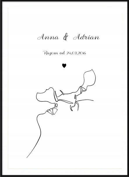 PLAKAT OBRAZ WESELE ŚLUB ROCZNICA JEDNA A3 30,00 x 40,00 cm