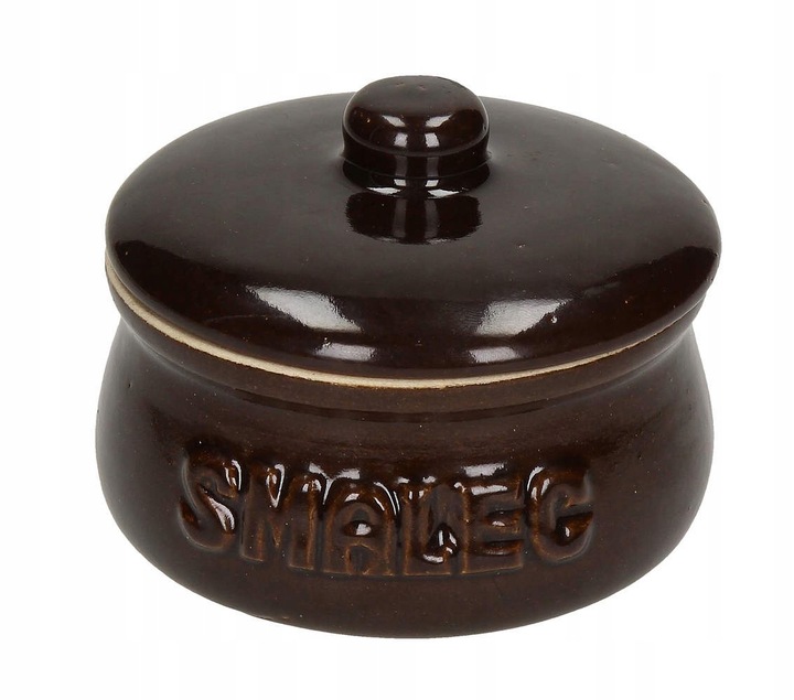 

Garnek kamionkowy na smalec z pokrywką