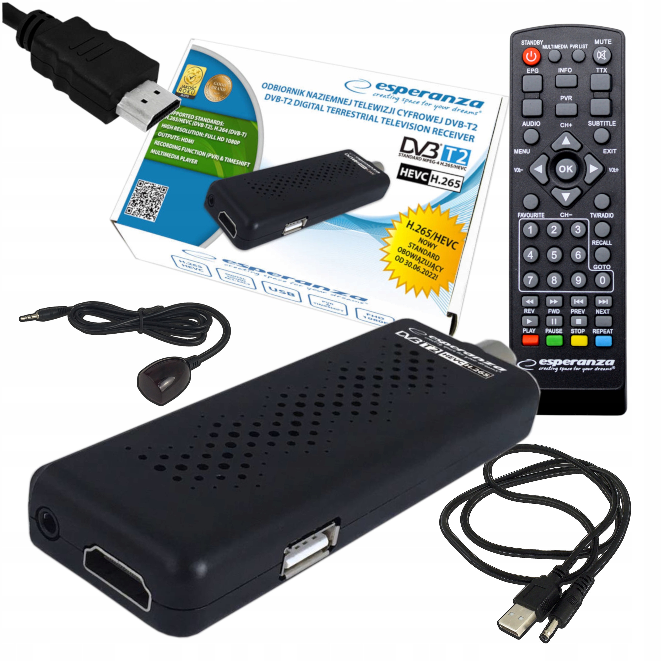 

Dekoder Tuner Tv Naziemnej DVB-T2 Hevc H.265 Hdmi