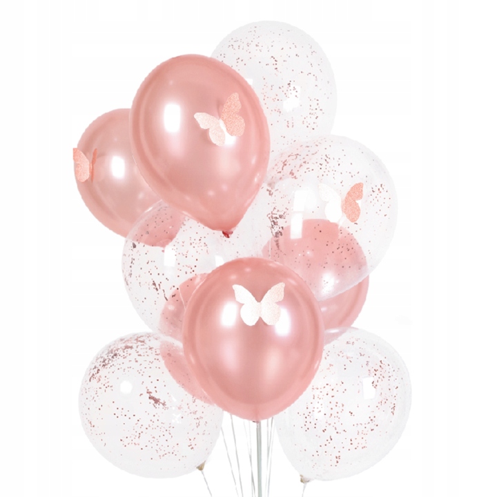 

Zestaw balonów Balony Motyle z kuleczkami różowe