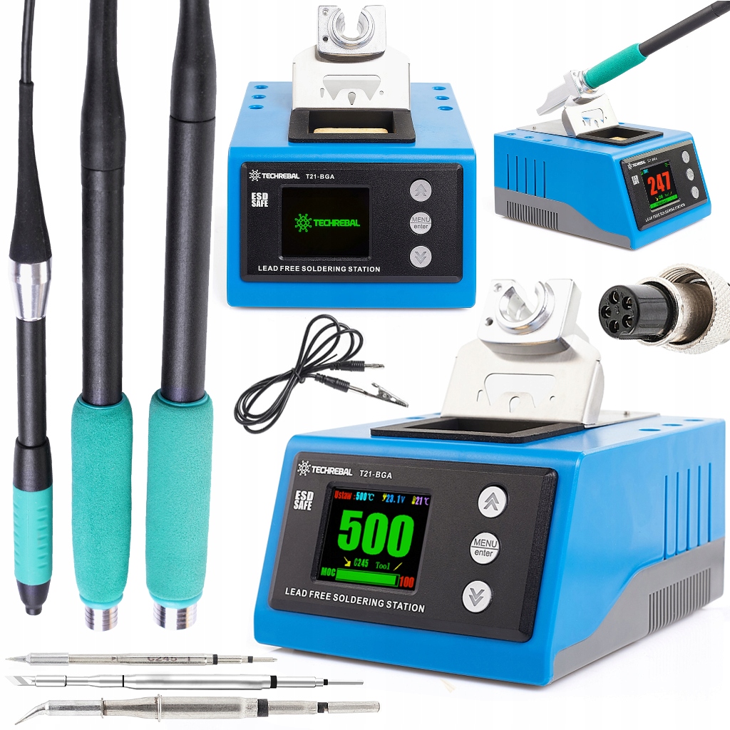 Pájecí stanice Techrebal T21-BGA 180W 3 Baňky Groty C115 C210 C245 Smd