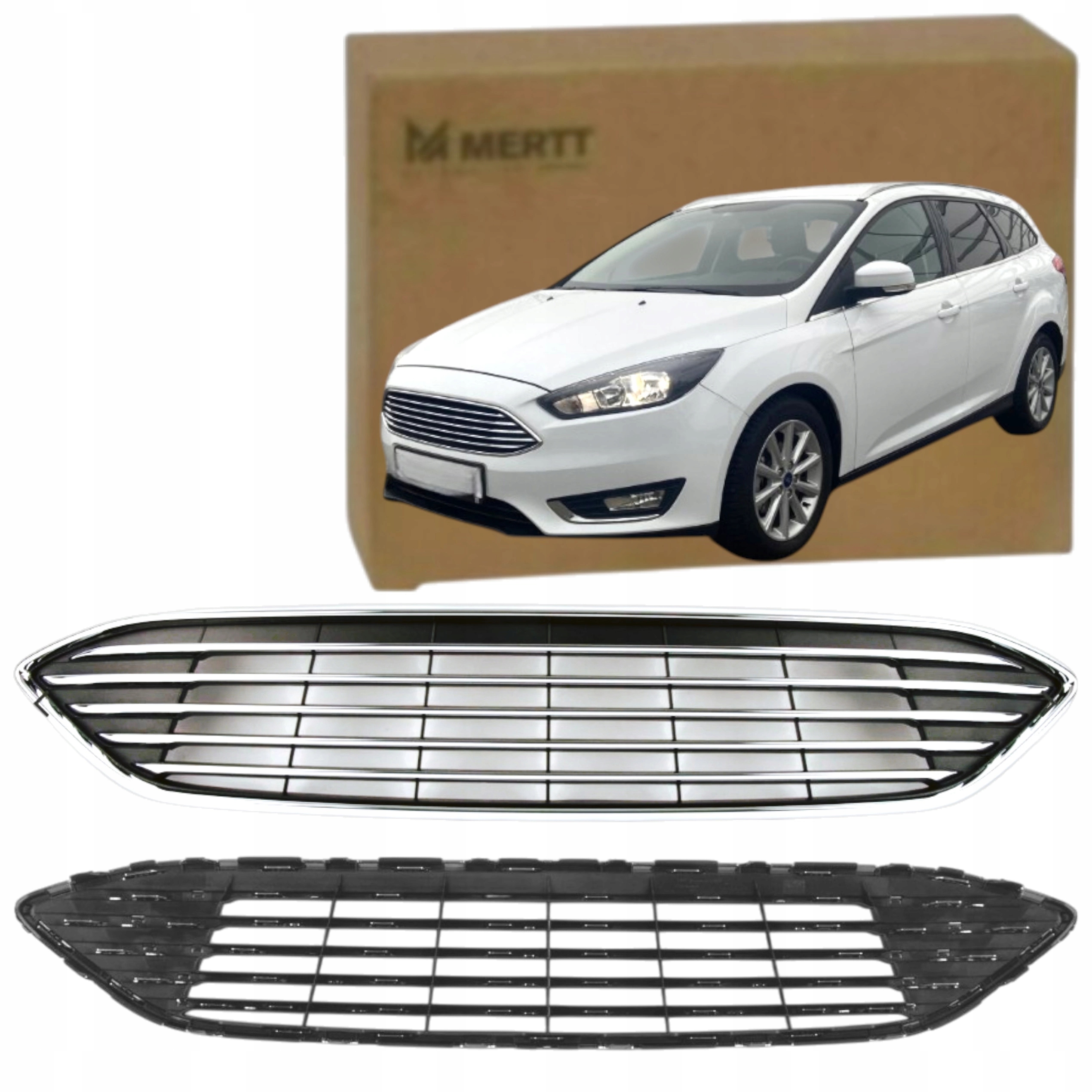 Ford Focus MK3 Lift 2014-2018 14 Atrapa Gril Mřížka Rpzednia Chrom