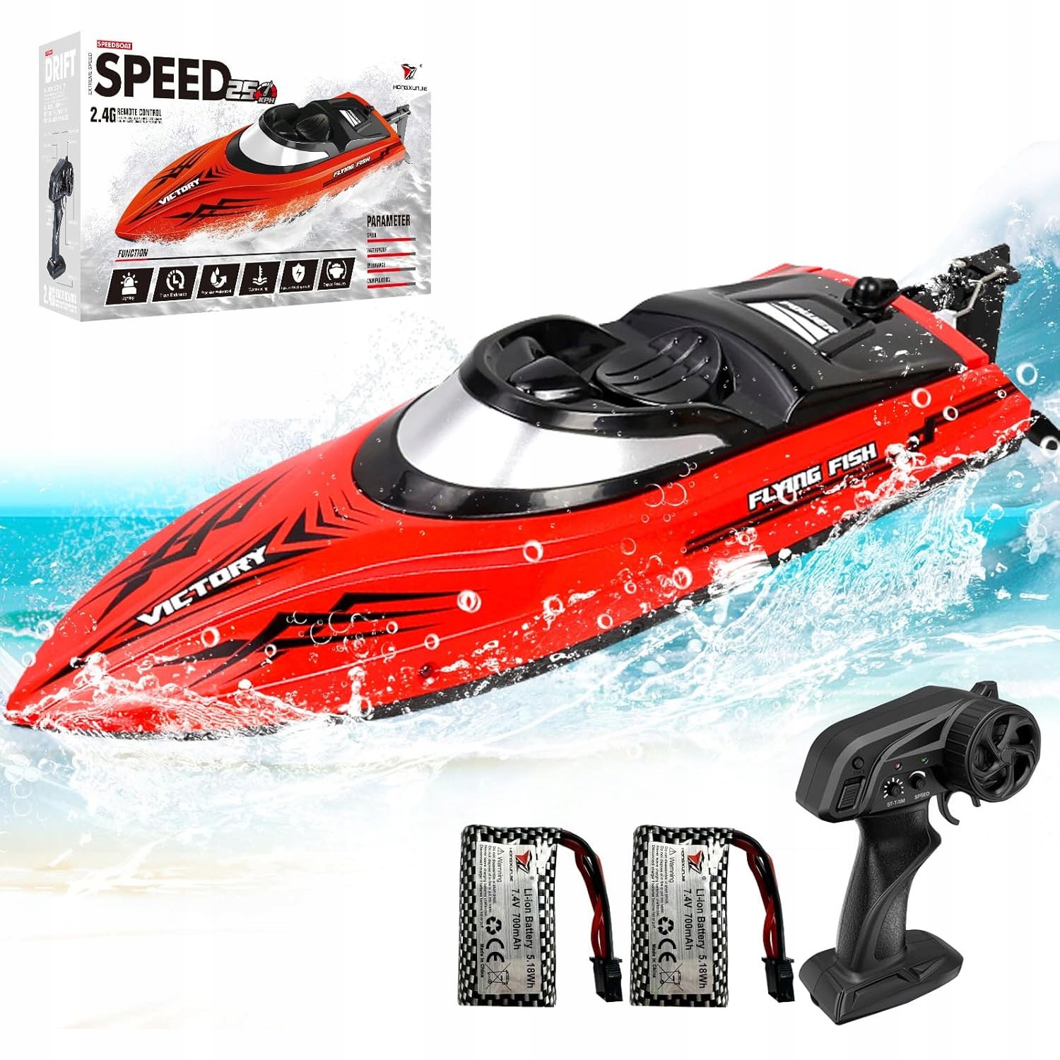 Motorówka Łódź zdalnie Sterowana Speed Boat 20km/h Łódka Rc Na Pilot Aku